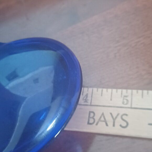 Authentic Tiffany & Co Elsa Peretti Cobalt Crystal Heart Trinket Box Signed - Picture 4 of 6